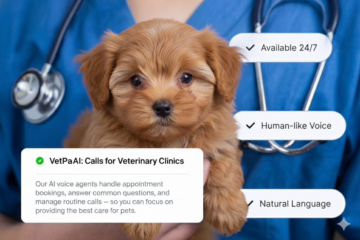 Veterinarian caring for a pet with a happy owner